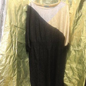 Sparkling Vintage Bat Sleeve  Evening Dress #057